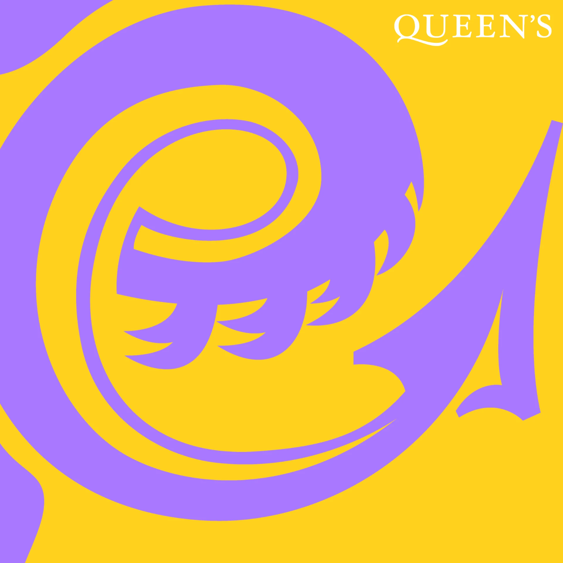 Queen's College Taunton griffin monogram in purple and yellow branding Queen's College Taunton griffin monogram in purple and yellow branding