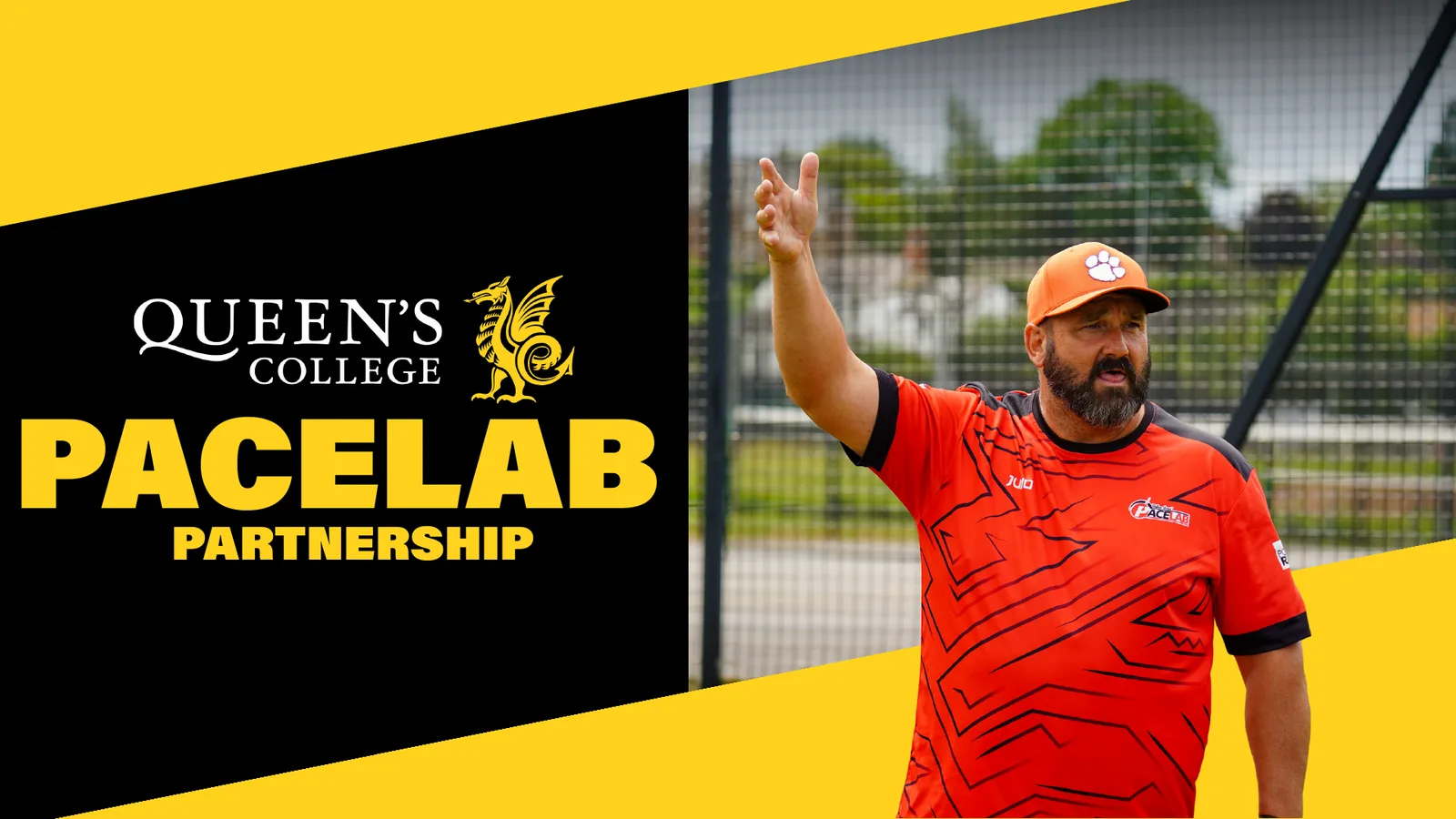 Pacelab × Queen's College Taunton partnership deck cover — performance sport programme branding by Jack Frampton